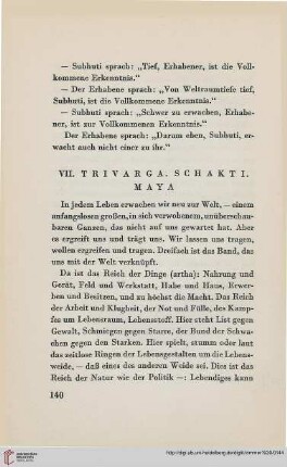 VII. Trivarga Schakti Maya