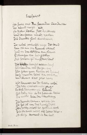 Seefahrt : [SW I: H4]; [SW I, S. 60/122-123]