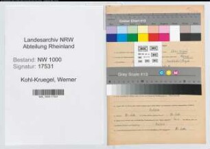 Entnazifizierung Werner Kohl-Kruegel, geb. 27.11.1906 (Betriebspruefer)