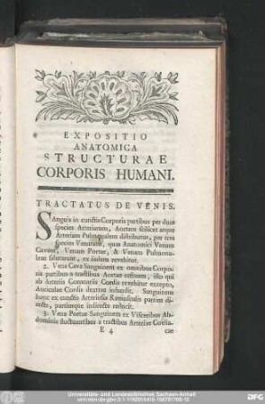 Expositio Anatomica Structurae Corporis Humani. Tractatus De Venis.