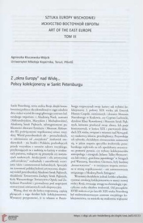 Z „okna Europy“ nad Wisłę... Polscy kolekcjonerzy w Sankt Petersburgu