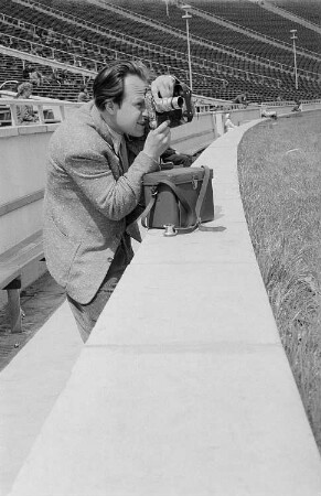 Roger Rössing fotografiert im Zentralstadion in Leipzig