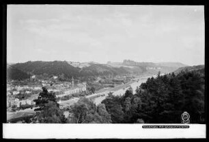 Blick auf Bad Schandau und die Schrammsteine