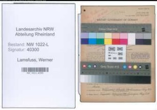 Entnazifizierung Werner Lamsfuss , geb. 07.07.1912 (Inspektor)
