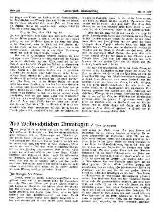 Aus weihnachtlichen Amtstagen