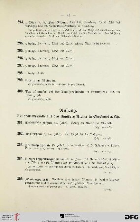 Anhang (Nr. 301-316)
