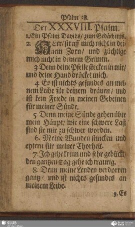 Der XXXVIII. Psalm