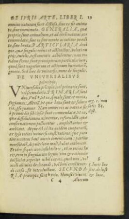De Universalibus principiis.