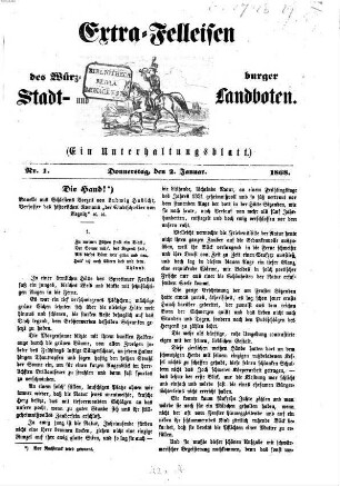 Extra-Felleisen : belletristische Beilage zum Würzburger Stadt- und Landboten, 1868 = Jg. 21