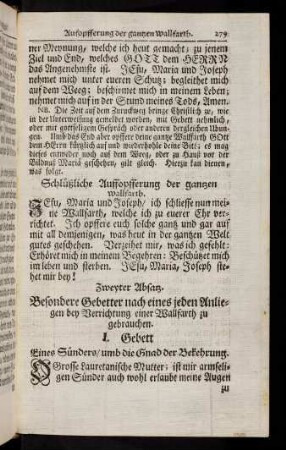 279-295, Zweyter Absatz. I. Gebett - V. Gebett