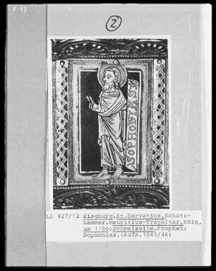 Tragaltar des heiligen Mauritius — Schmalseite mit den Propheten Abdias, Sophonias und Zacharias — Der Prophet Sophonias