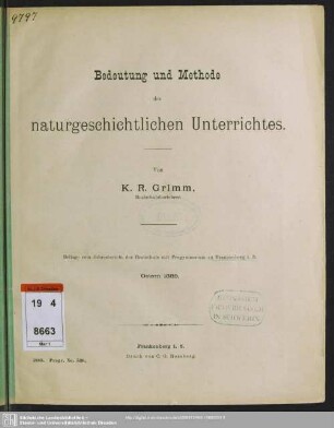 [13.]1888/89,Beil.: Jahresbericht : über das Schuljahr ...