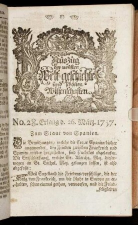 No. 28. Erlang d. 26. März 1757.