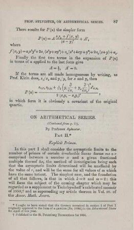 On arithmetical series.