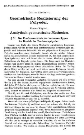 § 51. Der Fundamentalsatz der konvexen Typen im Bereich der Dreikantspolyeder.