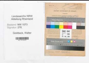 Entnazifizierung Walter Goldbeck , geb. 06.07.1908 (Angestellter)