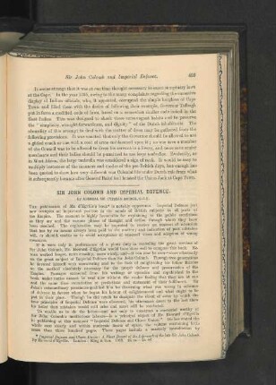 Sir John Colomb and Imperial Defence.