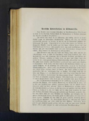 Deutsche Kolonisation in Südamerika.