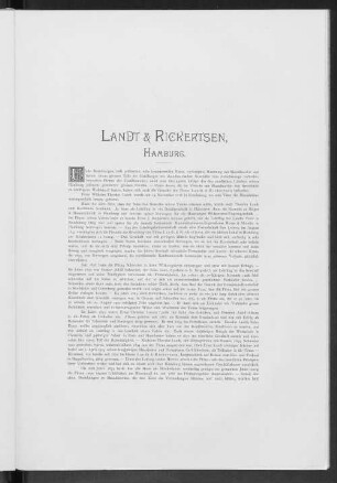 Landt & Rickertsen, Hamburg.