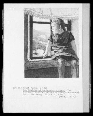 Das Baudenkind im Fenster sitzend (das Erlebach-Kind der untersten Blaugrund-Baude)