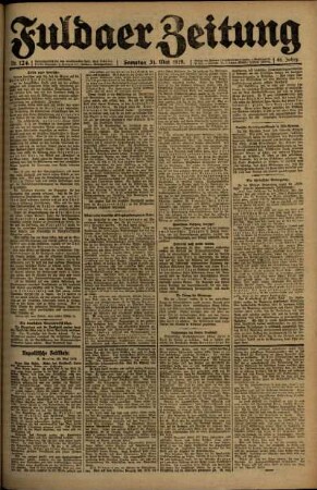 Erste Ausgabe vom Samstag, den 31. Mai 1919.