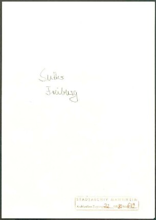 Sutter, C[arl], Freiburg, an Wichert