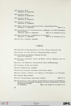 Varia (Nr. 1192- 1324)