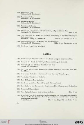 Varia (Nr. 1192- 1324)