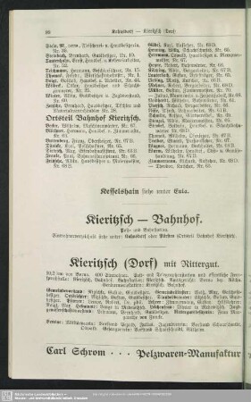 Kieritzsch (Dorf) mit Rittergut