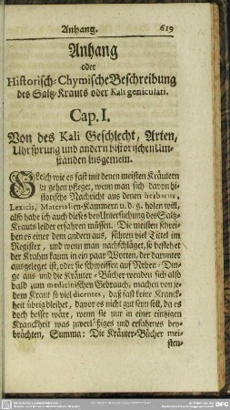 Anhang oder Historisch-Chymische Beschreibung des Saltz-Krauts oder Kali geniculati