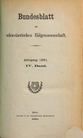 Bundesblatt. 33. 1881, 4