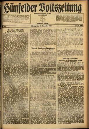 Ausgabe vom Montag, den 10. November 1919.