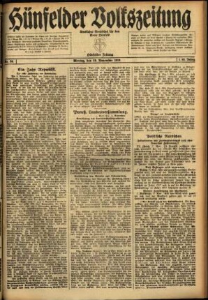 Ausgabe vom Montag, den 10. November 1919.