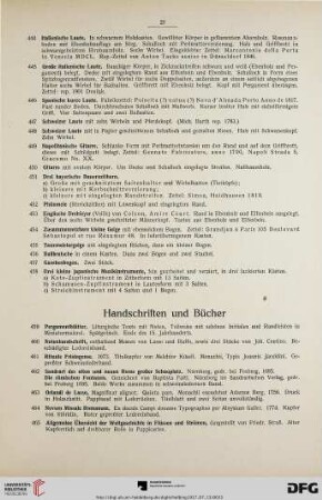 Handschriften und Bücher (Nr. 459-465)