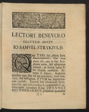 Lectori Benevolo Salutem Dicit