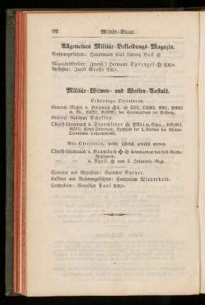 Allgemeines Militär=Bekleidungs=Magazin.