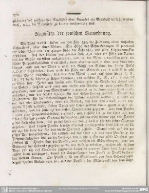 Requisiten der ionischen Bauordnung