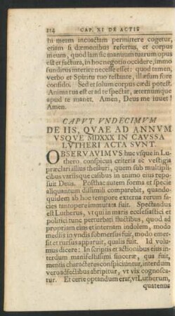 Caput Undecimum De Iis, Quae Ad Annum Usque MDXXX In Caussa Lutheri Acta Sunt.
