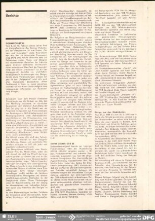 Designforum ’84 : Berichte