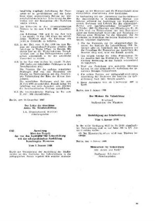 Berichtigung zur Schulordnung : 8/68 vom 4. Januar 1968 ; [Verfügungen]