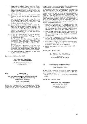 Berichtigung zur Schulordnung : 8/68 vom 4. Januar 1968 ; [Verfügungen]