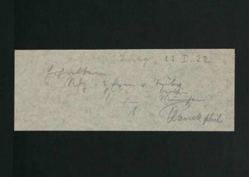 Notiz 23.01.1922