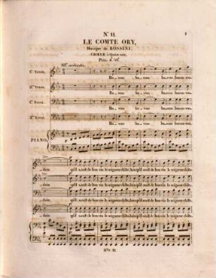 Le comte Ory : opéra en deux actes, 11. Choeur à 4 voix