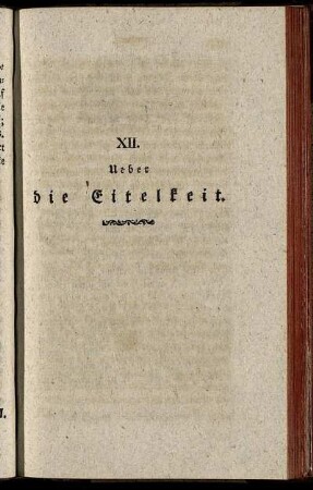 XII. Ueber die Eitelkeit.