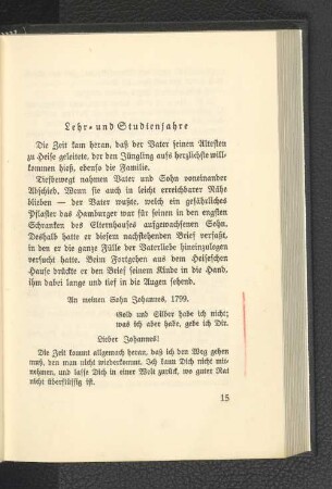 Lehr- und Studienjahre