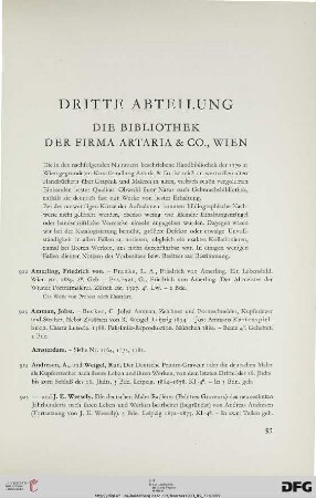 Die Bibliothek der Firma Artaria & Co., Wien (Nr. 922-1244)