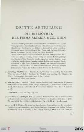 Die Bibliothek der Firma Artaria & Co., Wien (Nr. 922-1244)