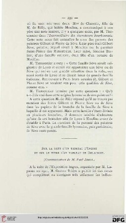 Sur la date d'un tableau d'Ingres et sur le titre d'un tableau de Delacroix