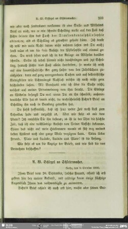 August Wilhelm von Schlegel an Friedrich Schleiermacher, Gotha, 05.10.1800