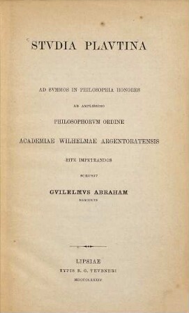 Studia Plautina